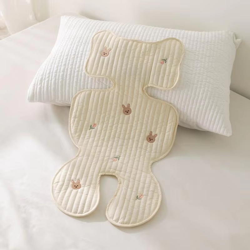 Embroidered Bear & Bunny Pram Liner