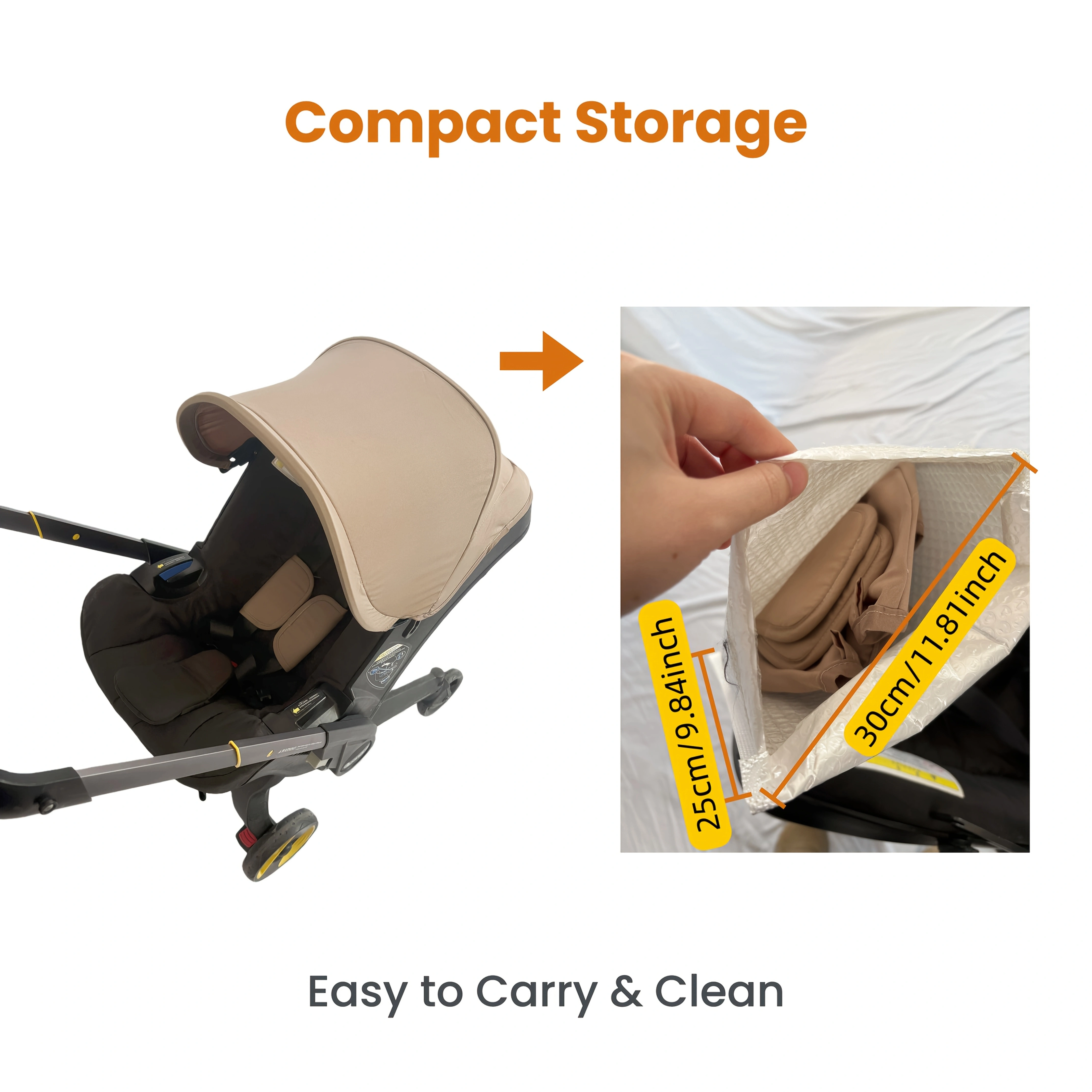 Doona+ Khaki Canopy & Shoulder Pad Set