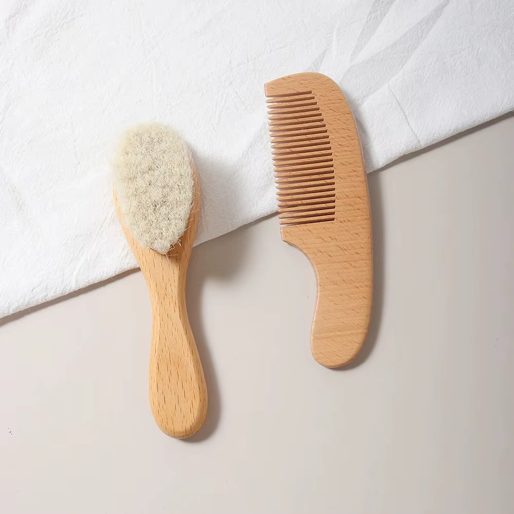 Beech Wood Brush & Comb Set