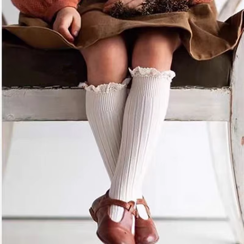 Ruffle Flower Knee Socks