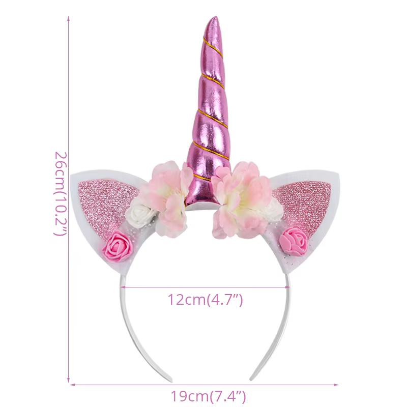 Unicorn Glitter Horn Headband And Sash