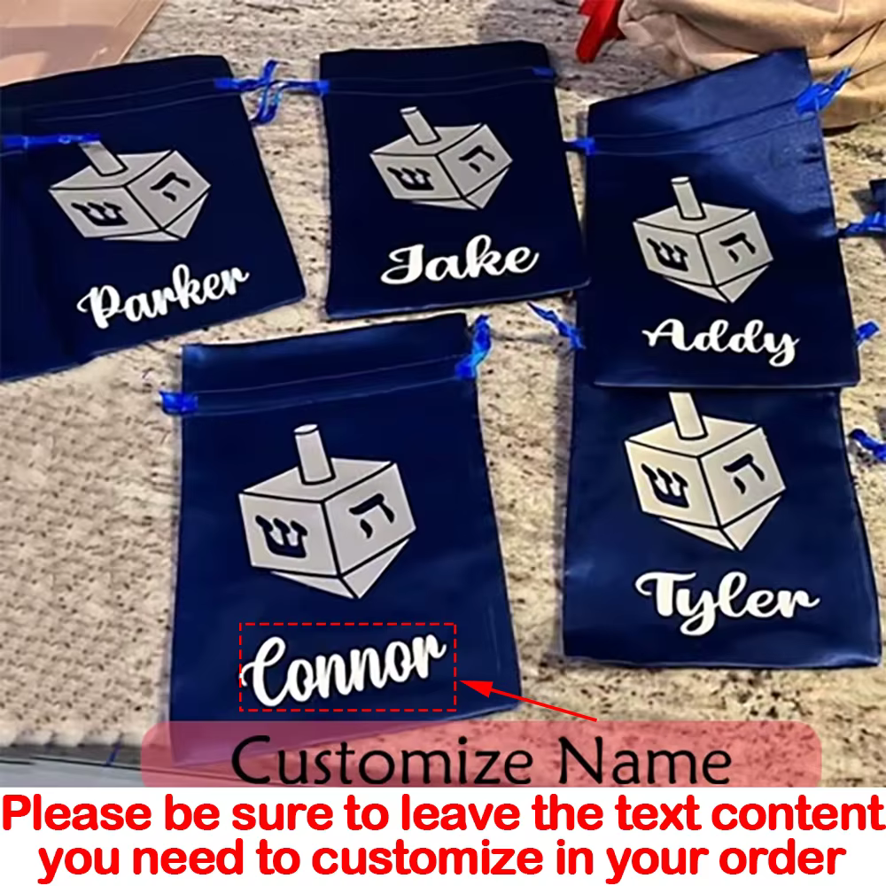 Personalised Dreidel Gift Bags – 4 Pack
