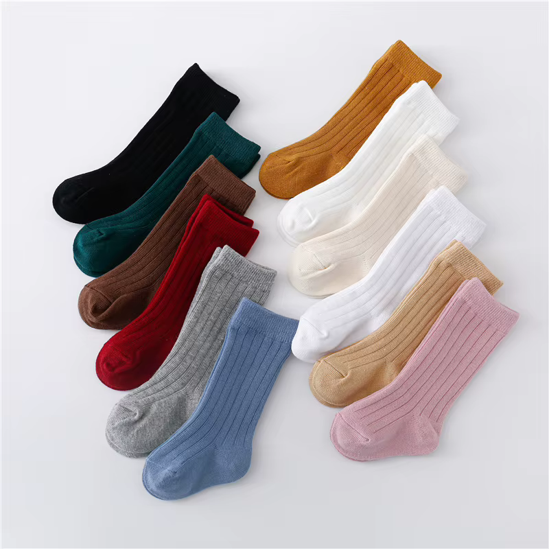 Striped Cotton Knee Socks