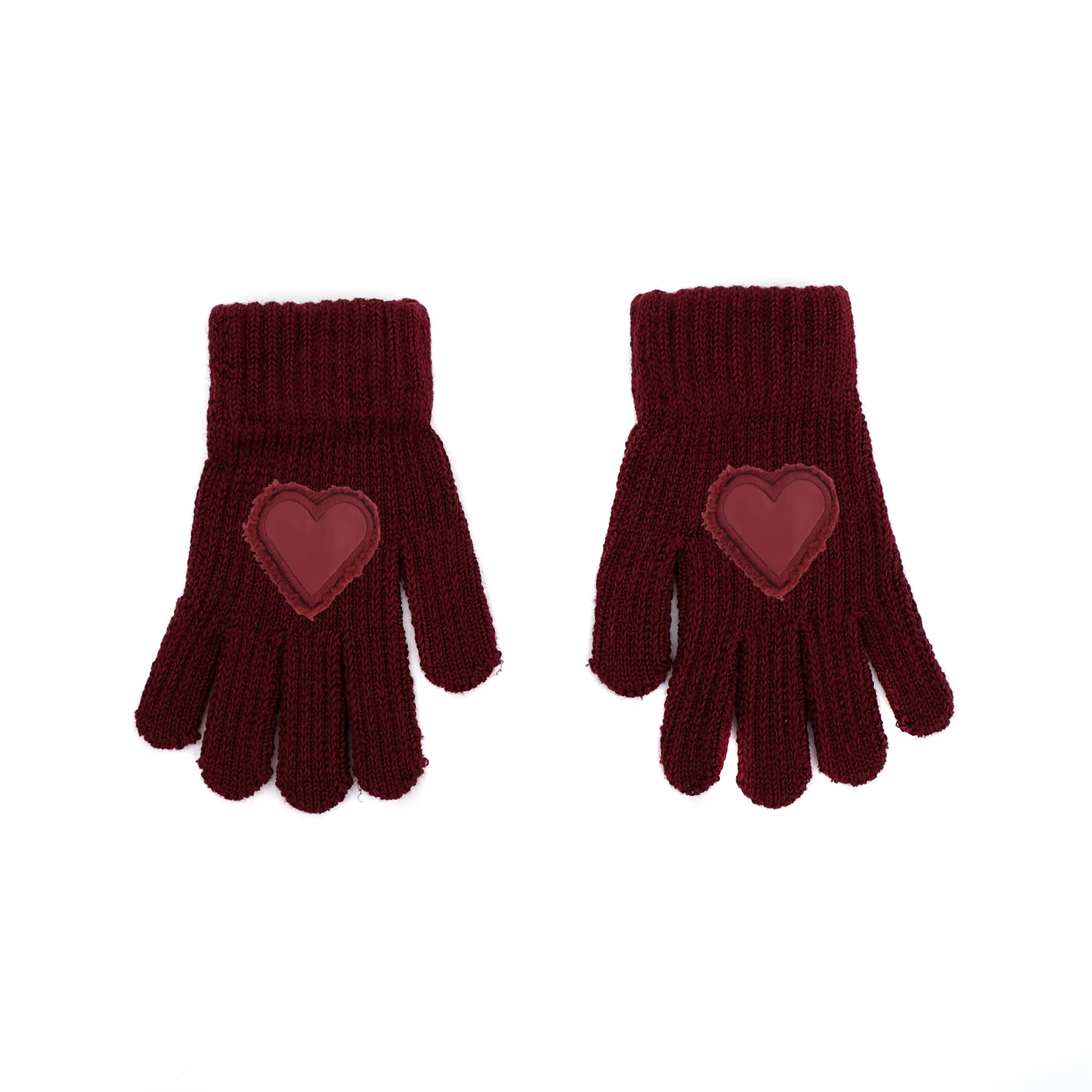 Leather-Heart Knit Beanie