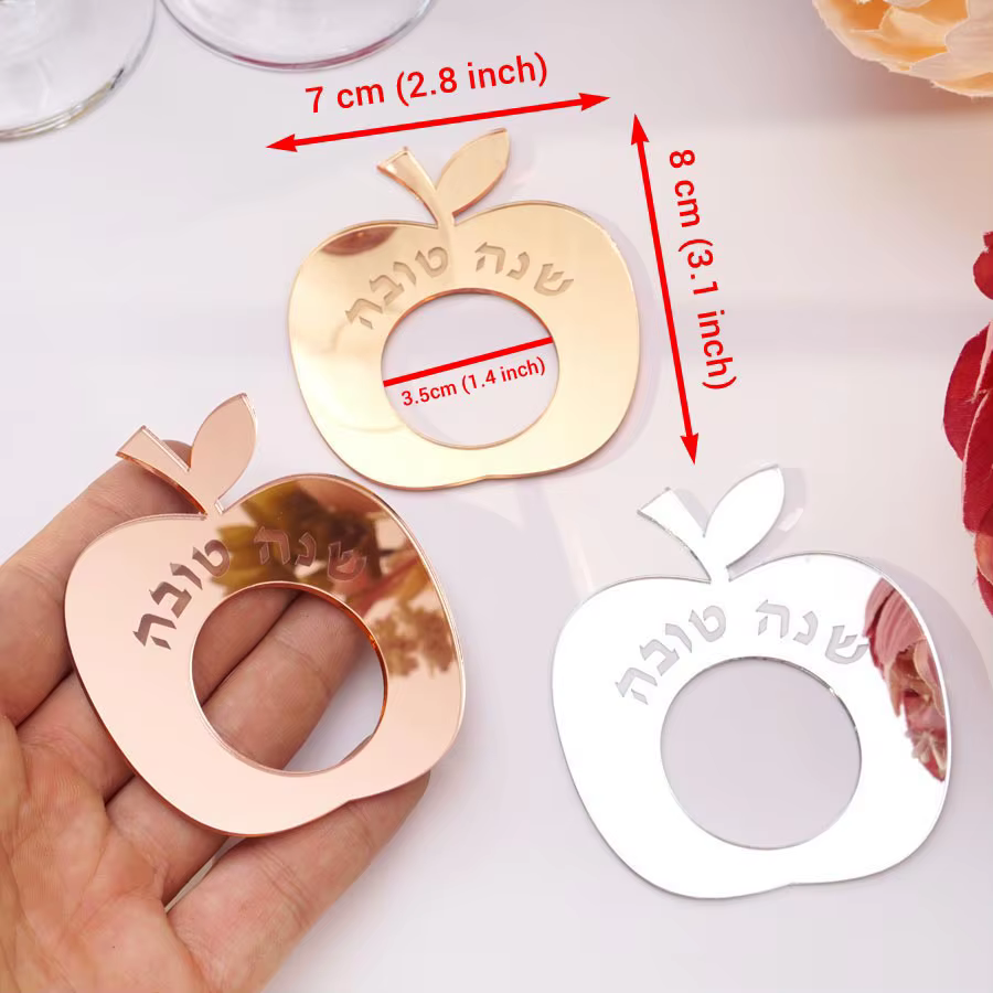Mirror Apple Napkin Rings, Set of 12