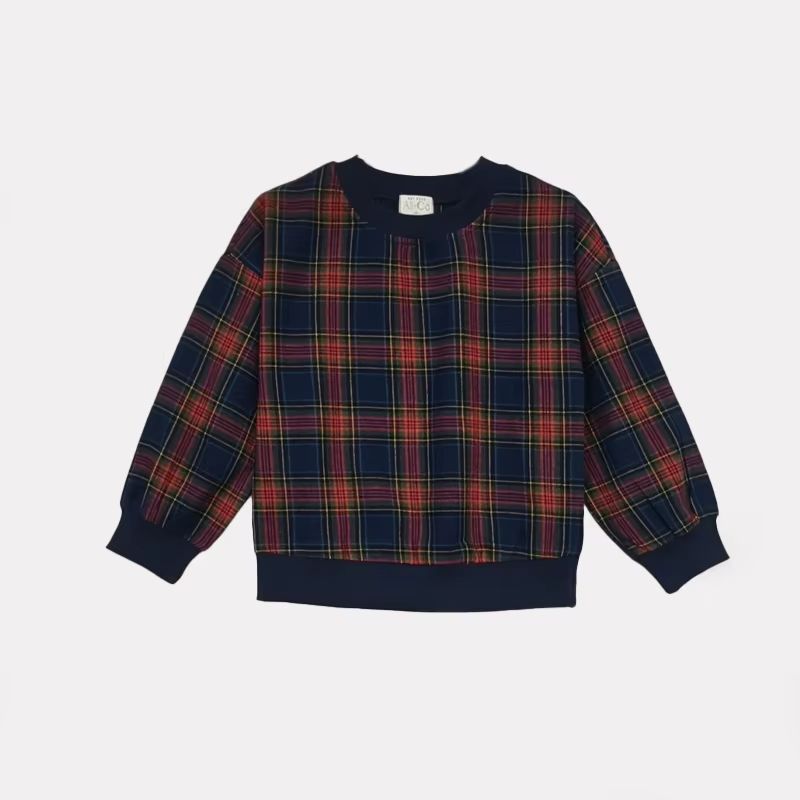 Prep Plaid Boys Plaid Sweat Top – Ali & Co Prep Plaid AW26