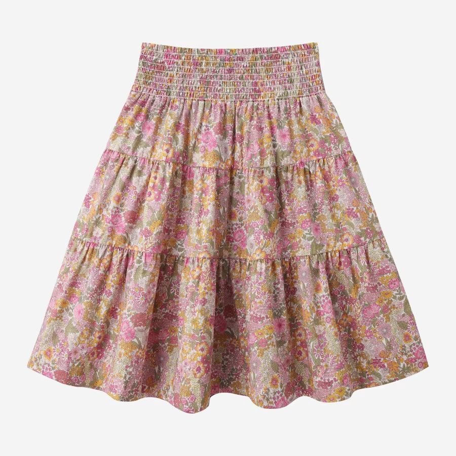 Grid & Pink Floral Collection – Pink Skirt
