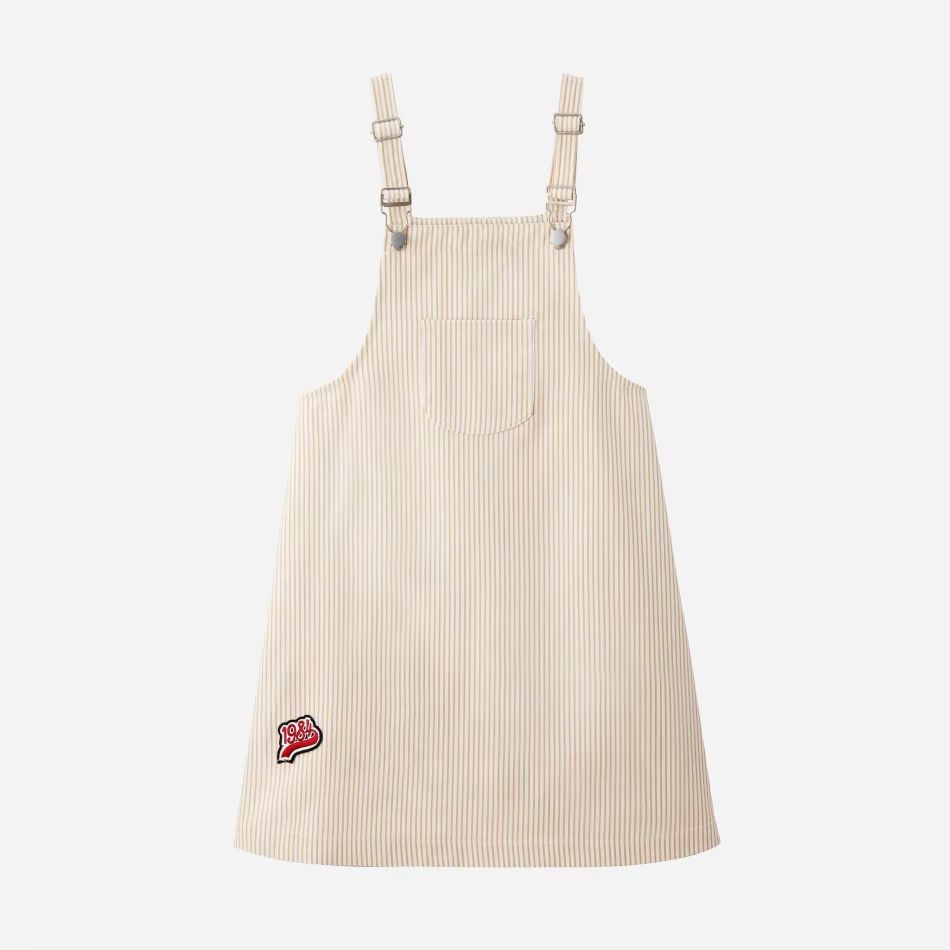 Pinstripe Denim Collection – Beige Girls Dress