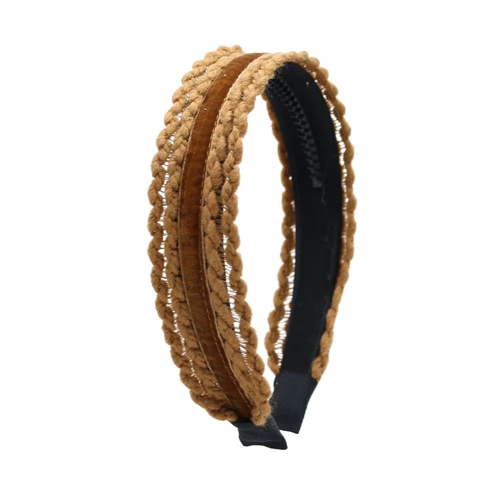 Wool Knit Velvet Bow Headband Headband