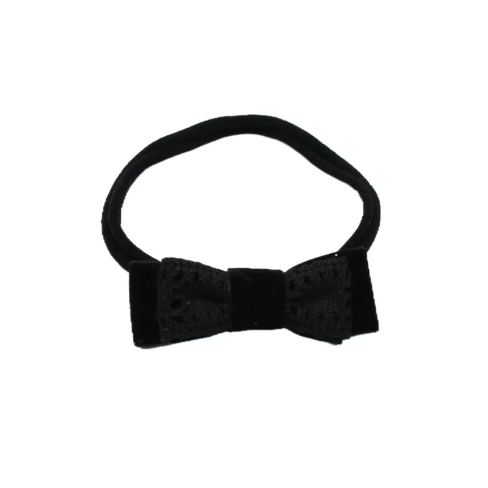 Black Floral Velvet Bow Headband Baby Headband