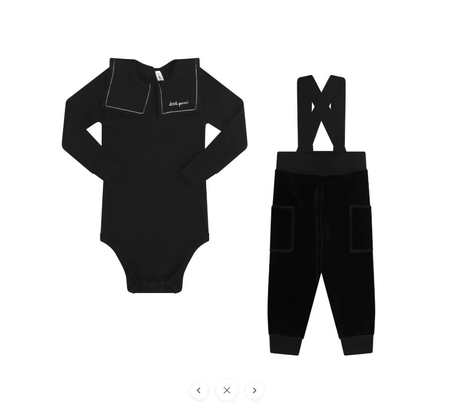 Kids' Black Collared Top & Trouser Set