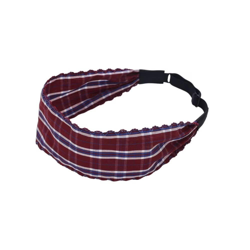 Plaid Moon Crochet Headband Elastic Headband