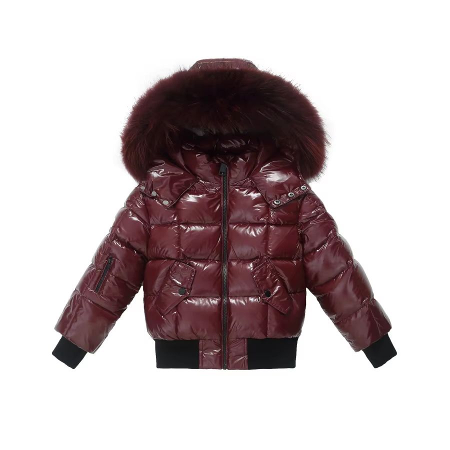 Down Puffer Coats – Wine Red