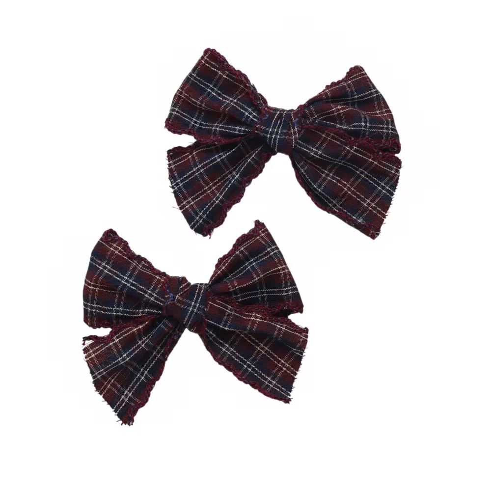 Plaid Moon Crochet Headband Mini Hair Clip