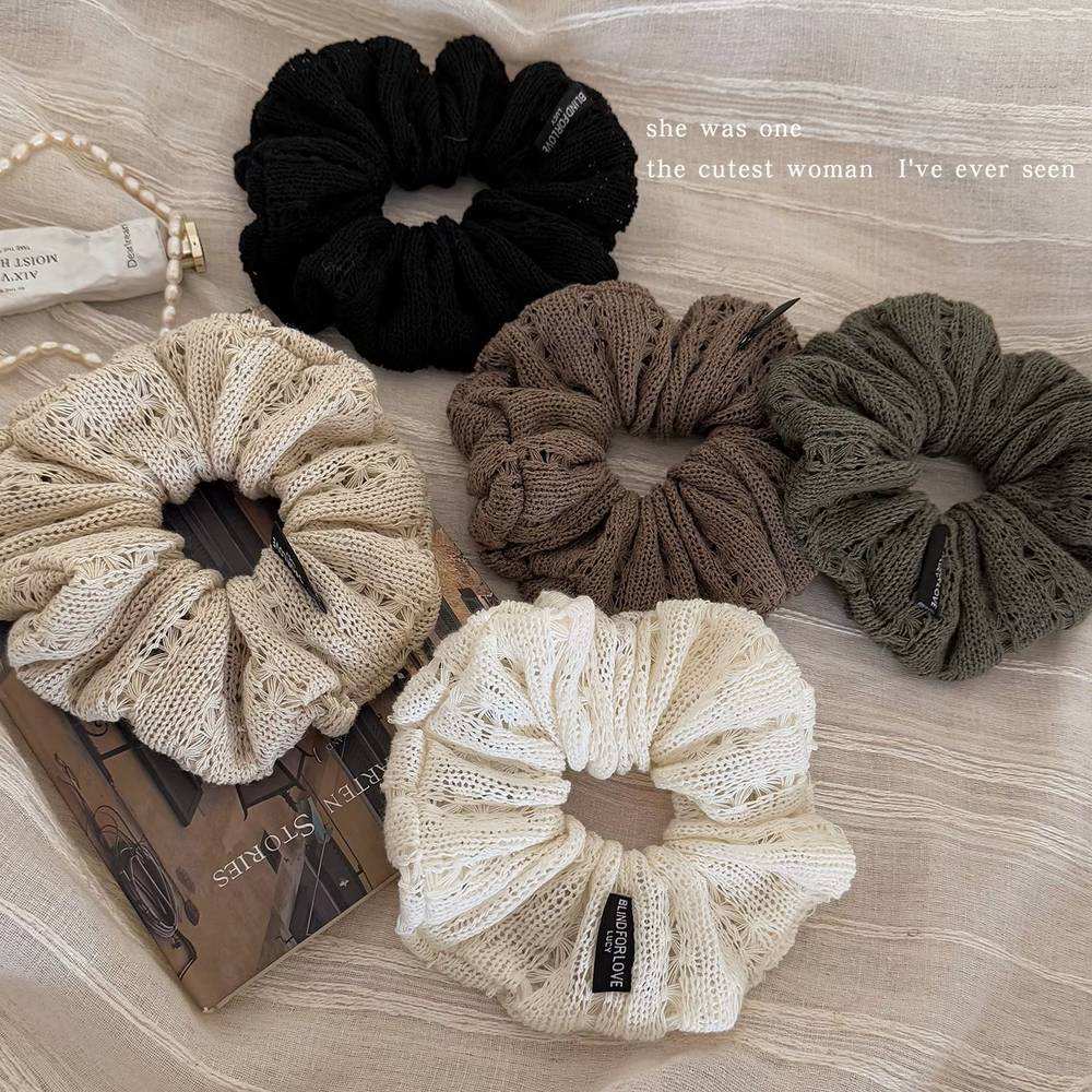 Hollow Knitted Autumn And Winter High-Elastic Hair Tie For