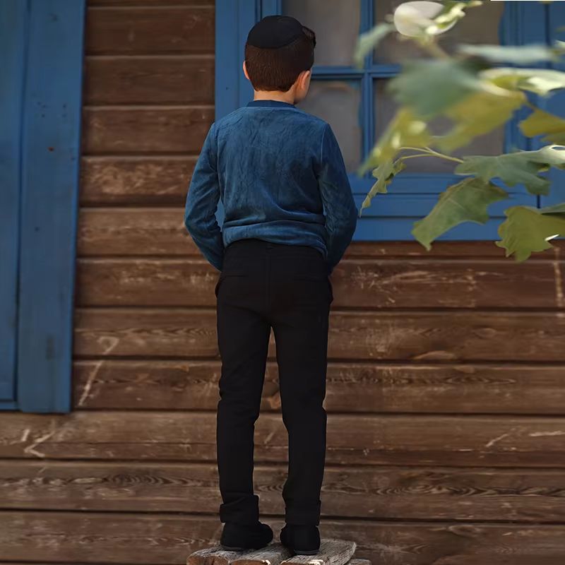 Black & Navy Stretch Trousers – Black Weekday
