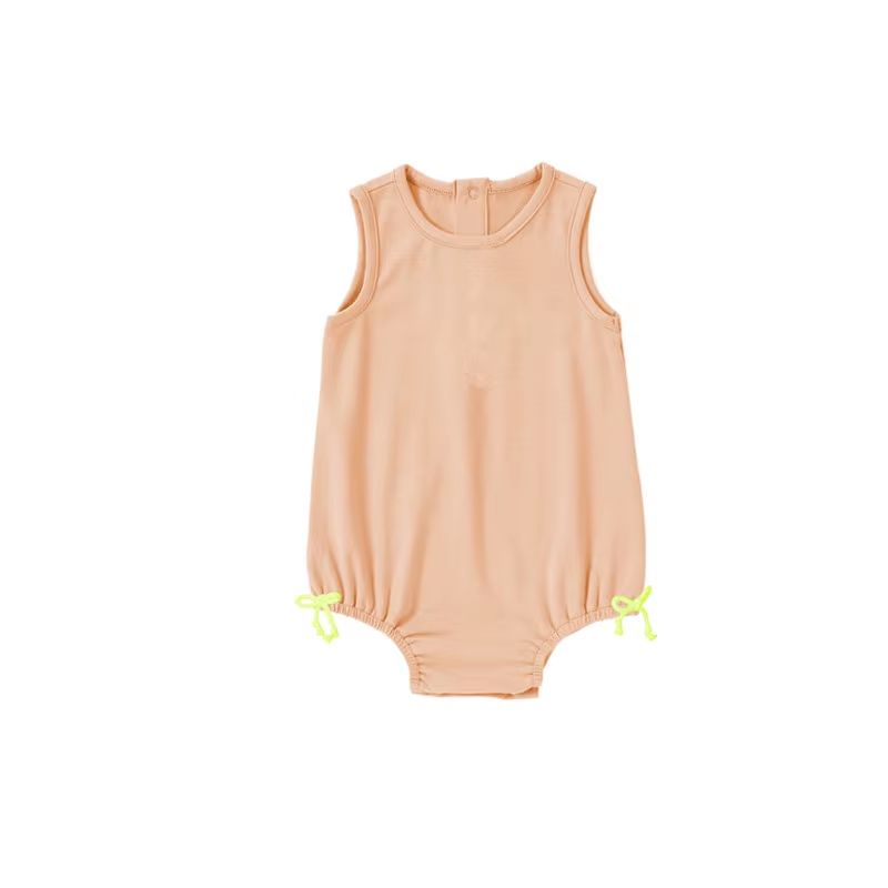Spring Orange Cotton Solid – Orange Baby Romper