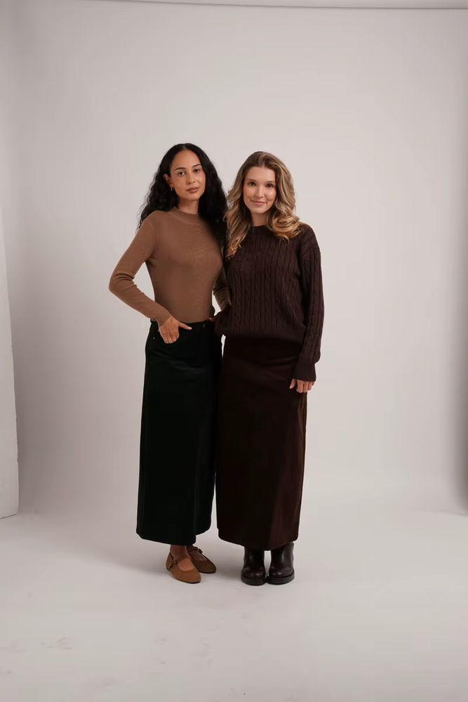 Retro Corduroy Collection – Dark Green Mockneck