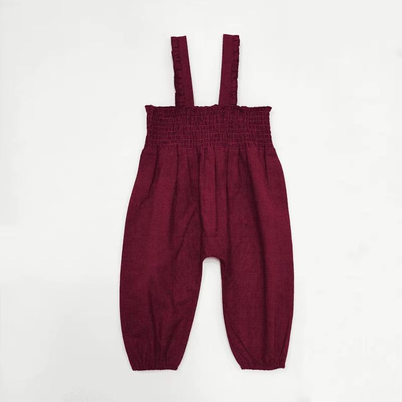 Heritage Weave Burgundy Girls Overalls – Ali & Co AW26