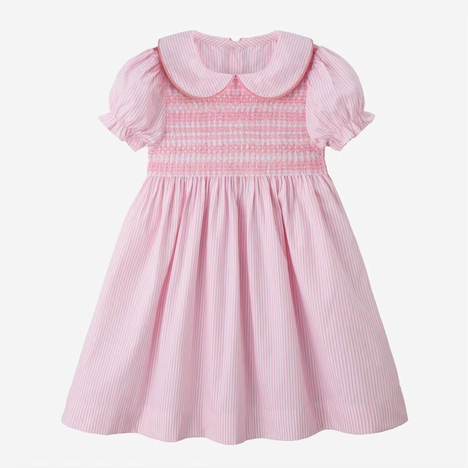 Blue & Pink Smocking Collection – Pink Short Sleeve