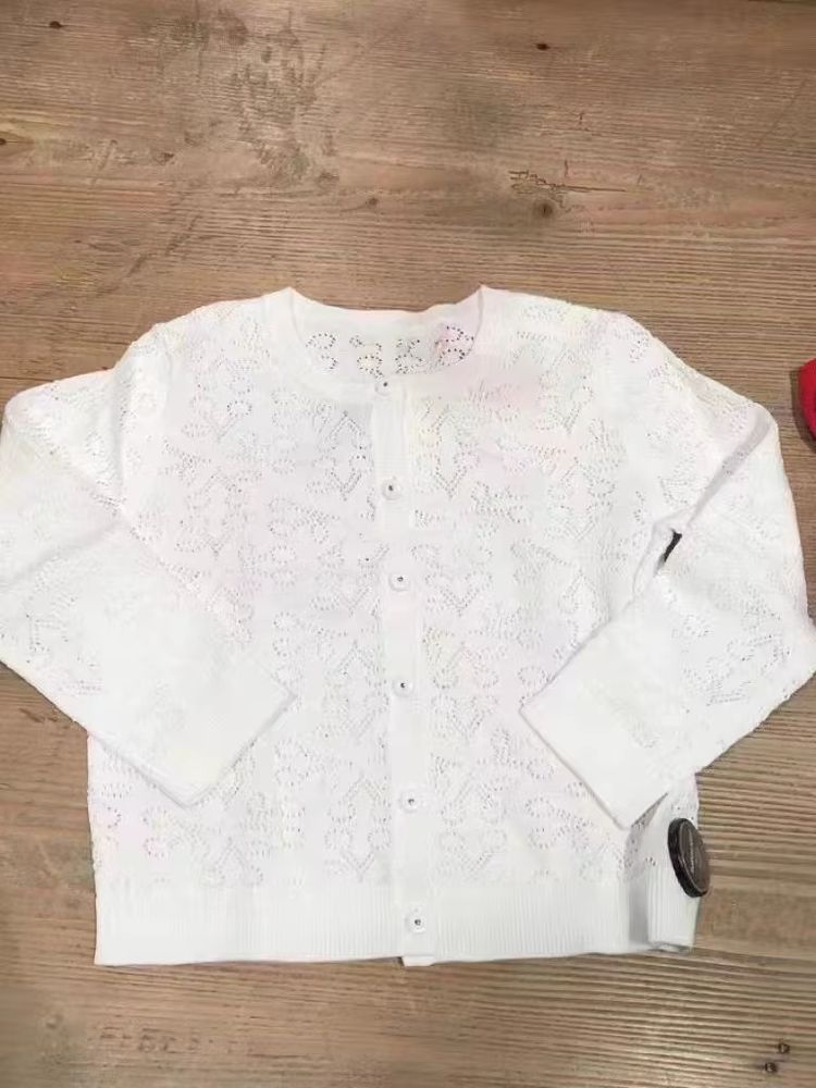 Girls' Ivory Short-Sleeve Button Cardigan