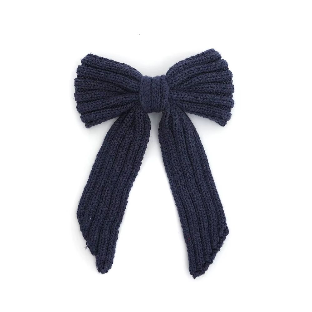 Black Floral Velvet Bow Headband Medium Hair Clip