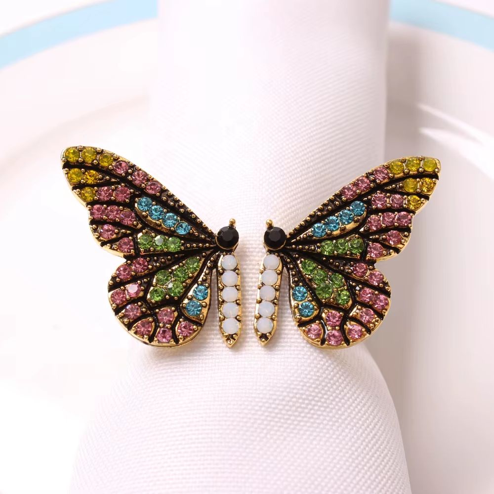 Butterfly Crystal Napkin Rings – 6 Pack