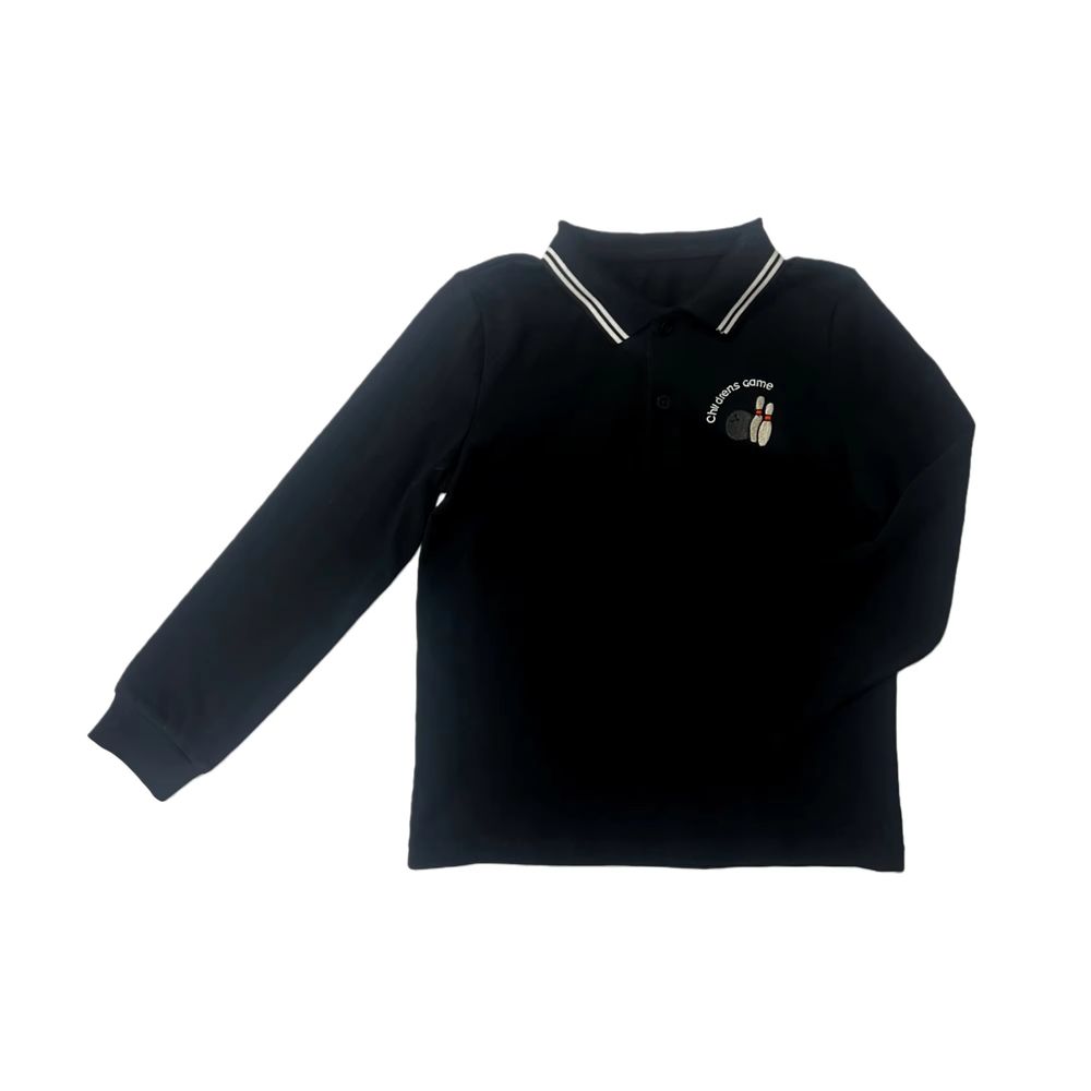 Mali's Ss Grey Denim Collection – Polo Long Sleeve Top