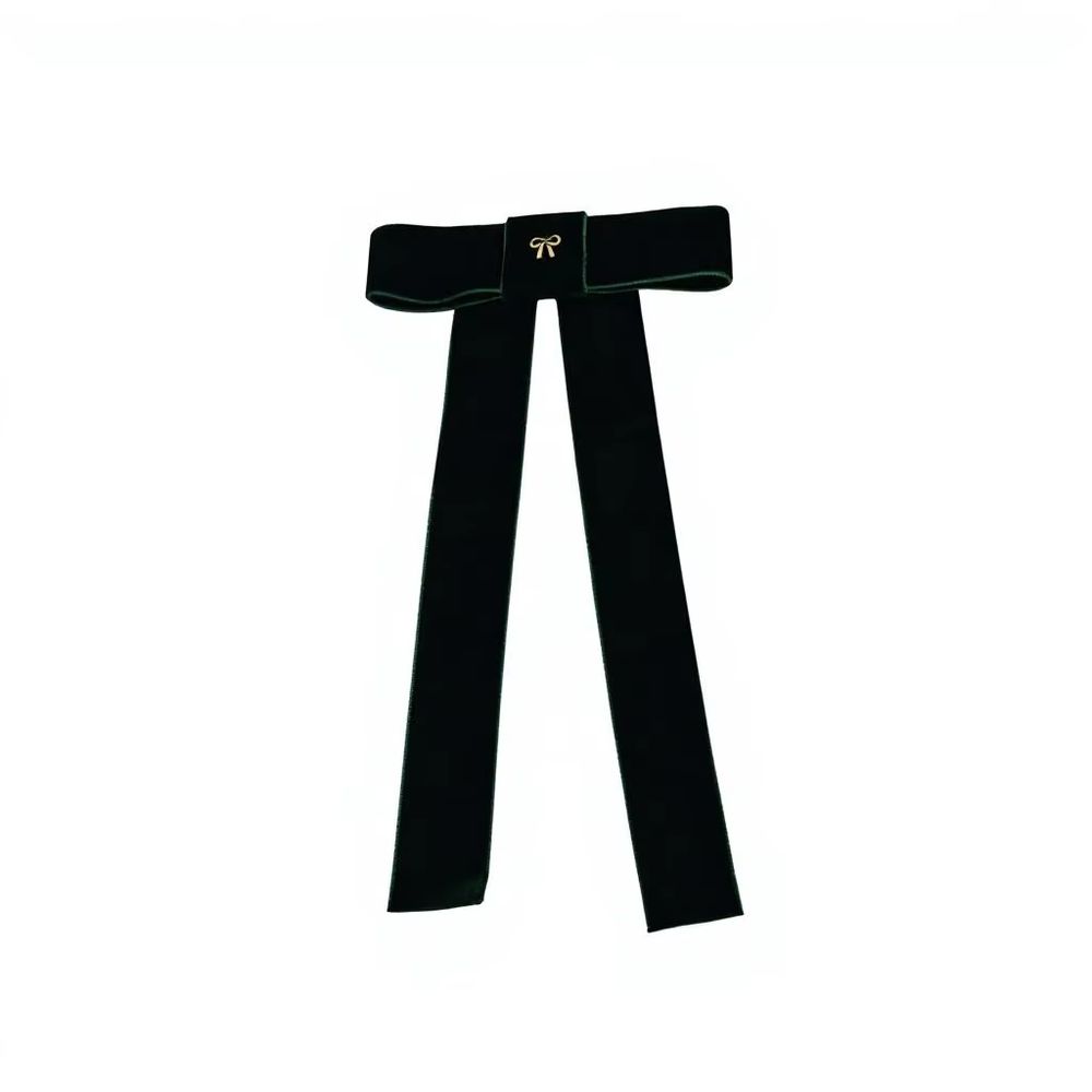Dark Green Large Velvet Bow Clip – Ali Picks AW26