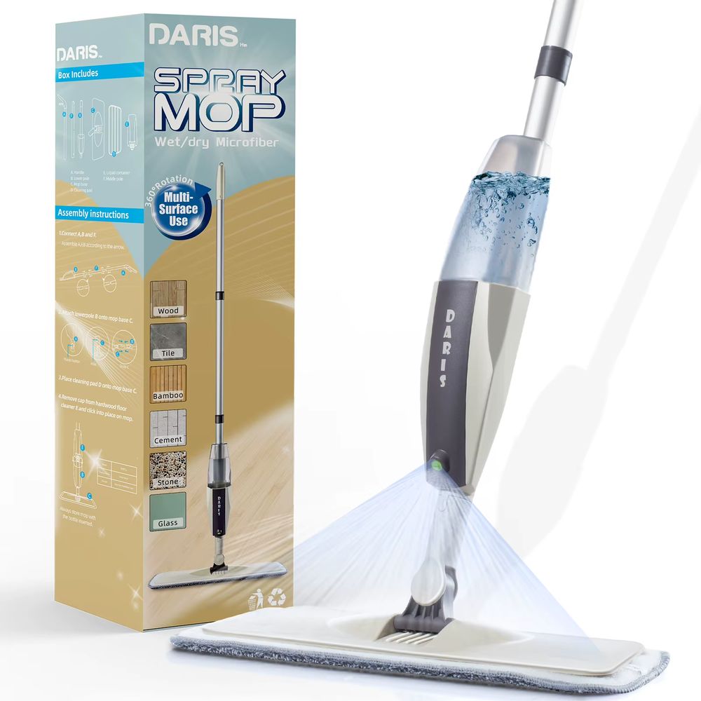 Spray Floor Mop with Reusable Pads