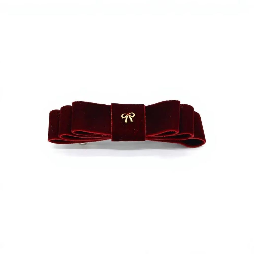 Wine Velvet Bow Clip – Ali Picks AW26