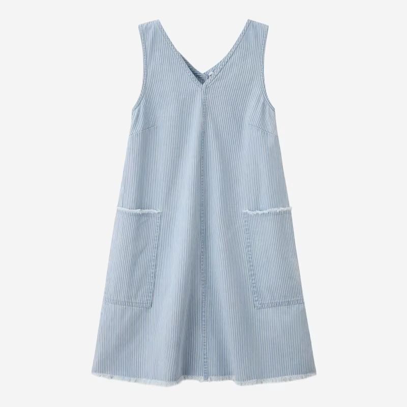 Pinstripe Denim Collection – Girls V Dress