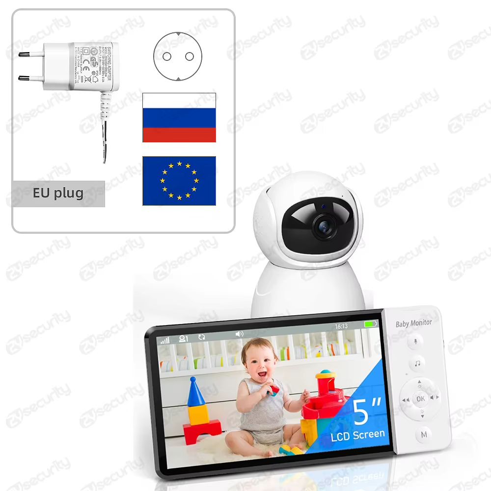 5" PTZ Baby Monitor with Night Vision & Two-Way Audio