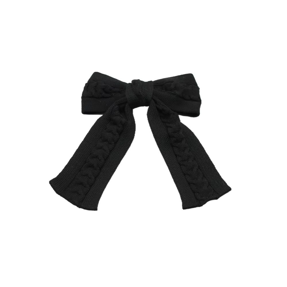 Braided Knit Bow Headband Medium Hair Clip