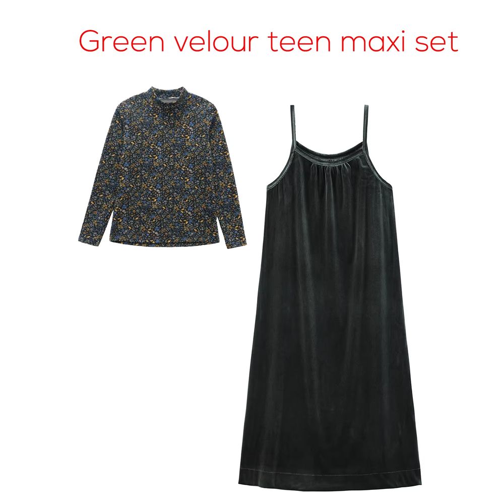 Teen Set Collection – Green Velour Set – Ali Specials AW26