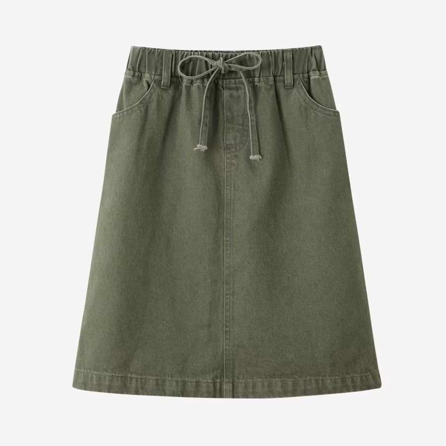 Retro Green Denim Collection – Girls Skirt Short