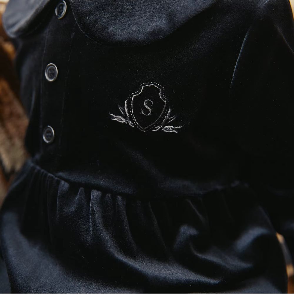 Velour Robe Collection – Black Baby Romper
