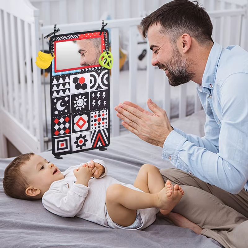 Black & White Tummy-Time Mirror – Sea life