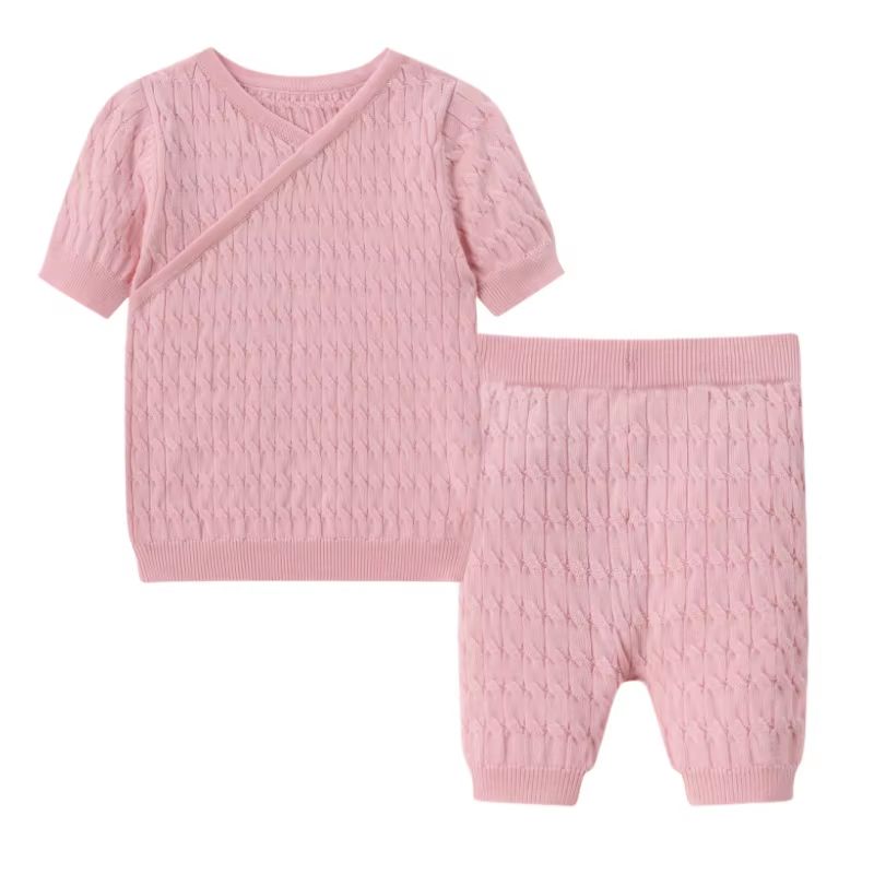 Grid & Pink Floral Collection – Pink Cableknit Set