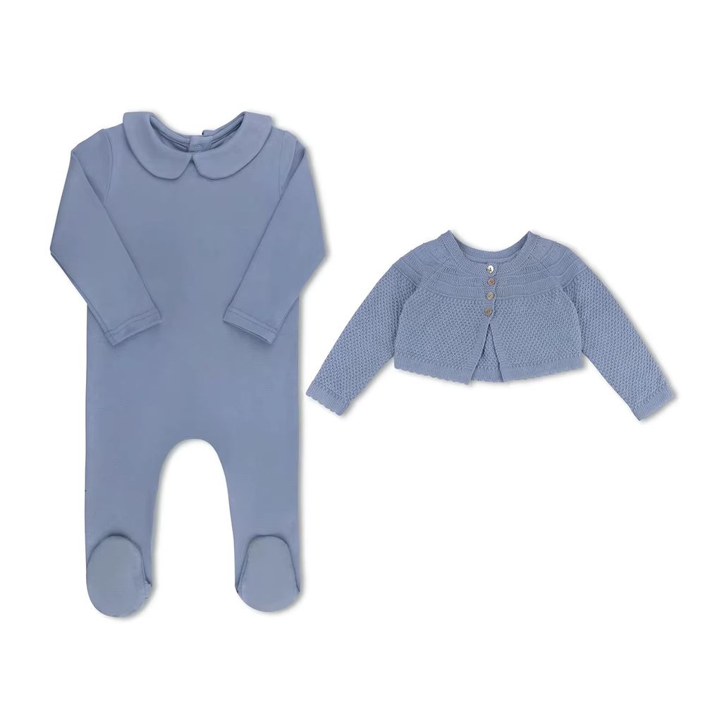 Baby Collection – Blue Footie & Cardigan Set – Ali Picks AW26