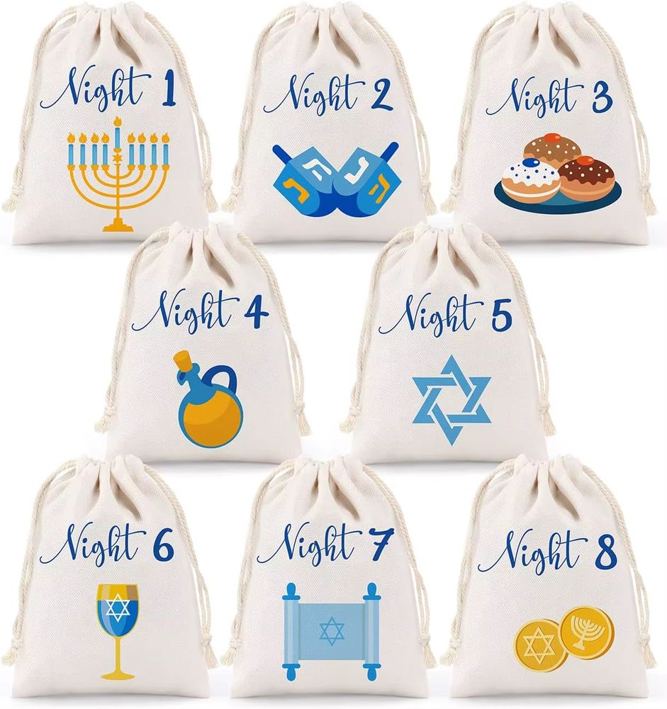 Chanukah Countdown Bags – Night 1–8