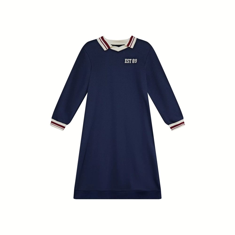 Navy Printed Collection – Girls Navy Dress – Ali Mali AW26