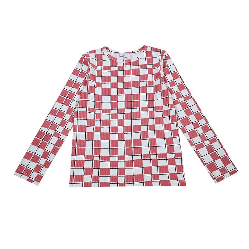 Patchwork Denim Set Tee – Long Sleeve Pink
