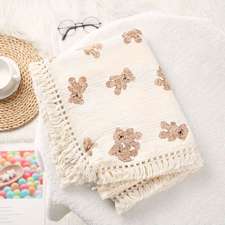 Bear Muslin Baby Blanket