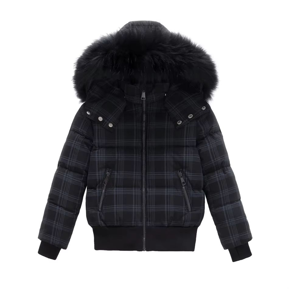 Black Plaid Down Coat β Ali Picks AW26