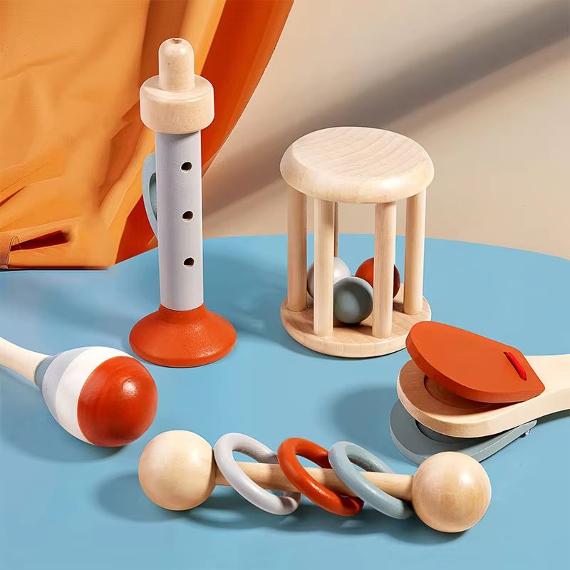 Wooden Baby Bell Rattle