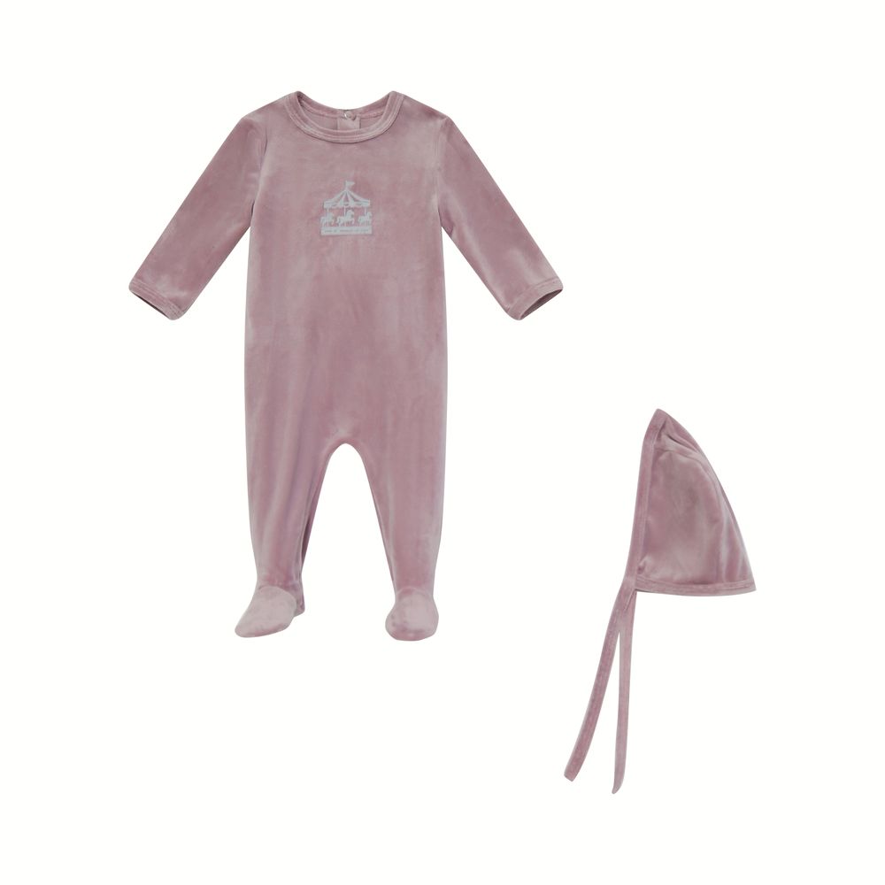 Baby Boutique Velvet – Blue Footie
