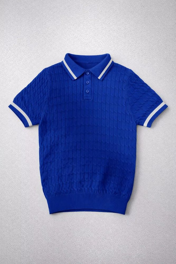 Smocking Floral Collection – Boy Blue Polo Top