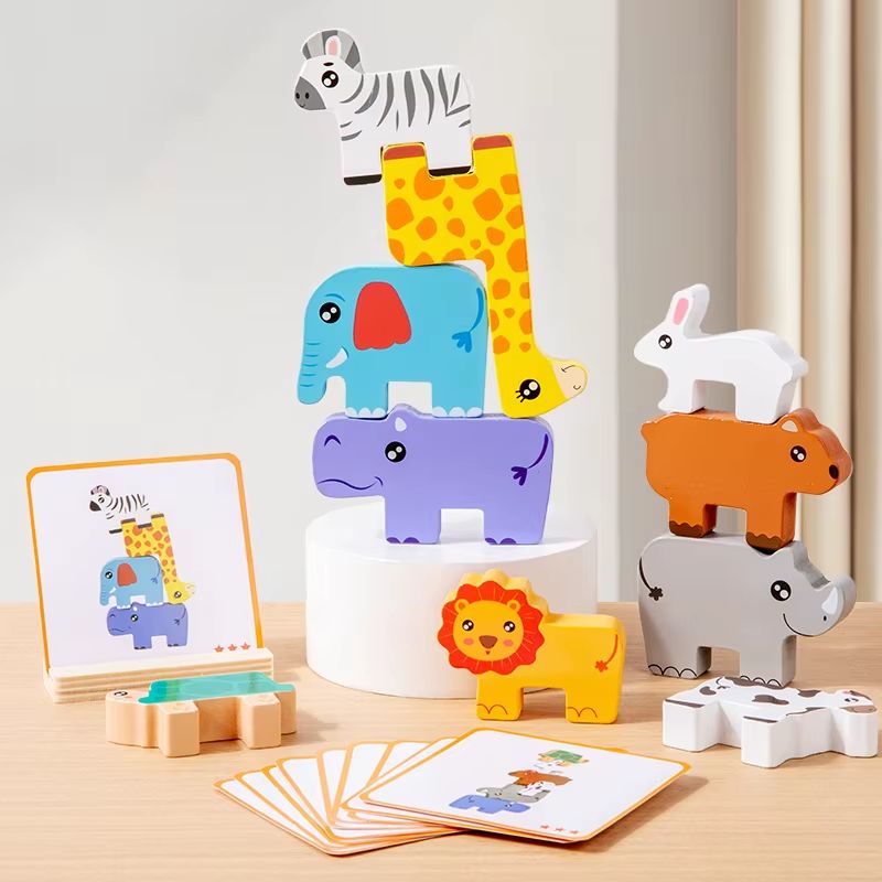 Wooden Animal Stacking Game
