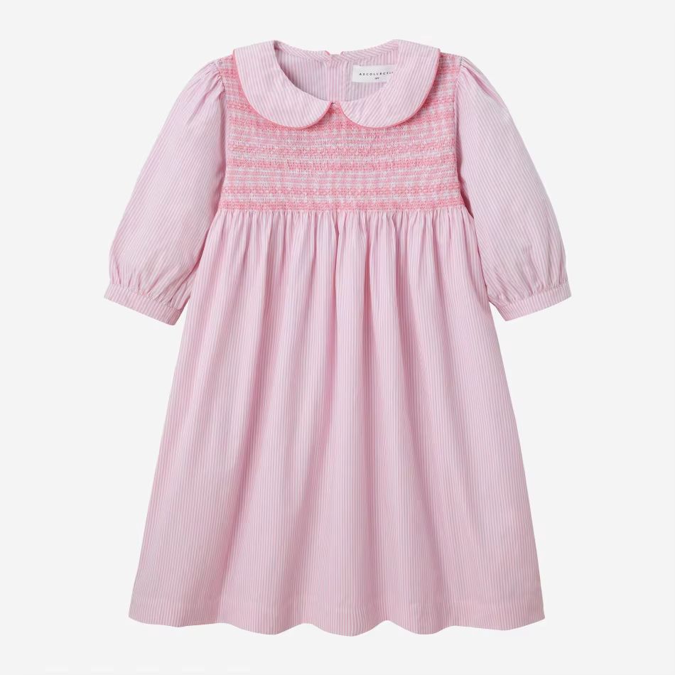 Blue & Pink Smocking Collection – Pink 3 Quarter